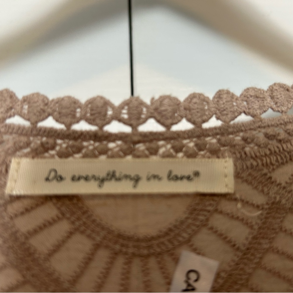 Do Everything in Love Beige Lace Top